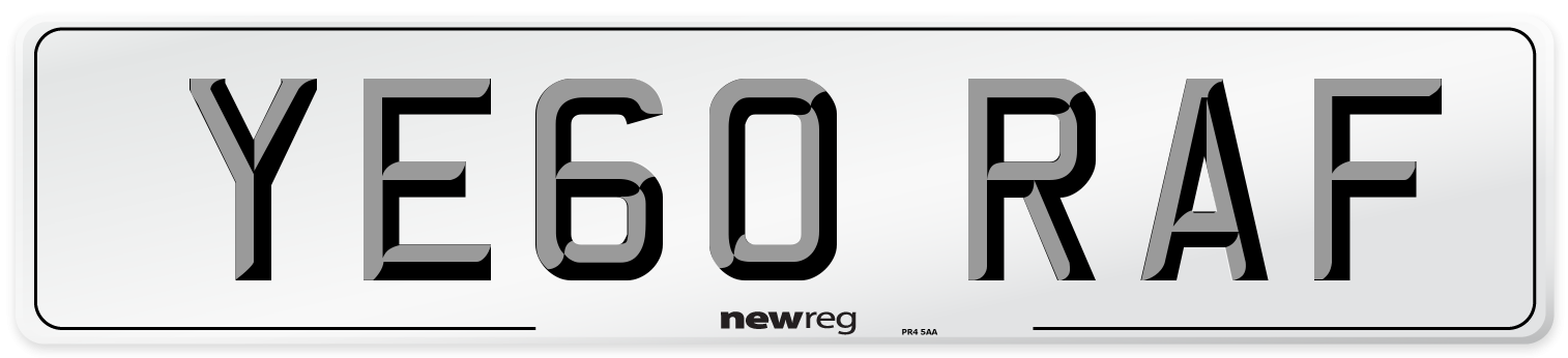 YE60 RAF Number Plate from New Reg
